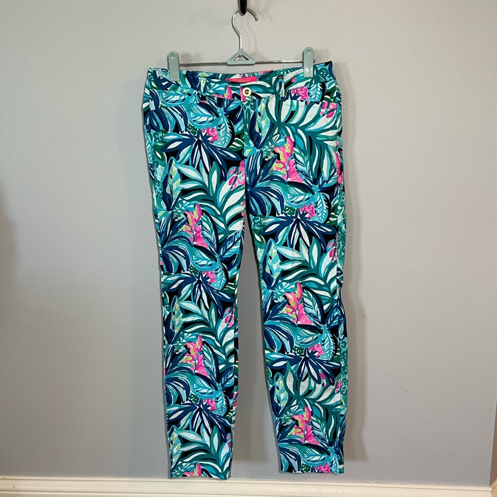 Lilly Pulitzer Kelly Textured Ankle Length Skinny Pant, Size 4